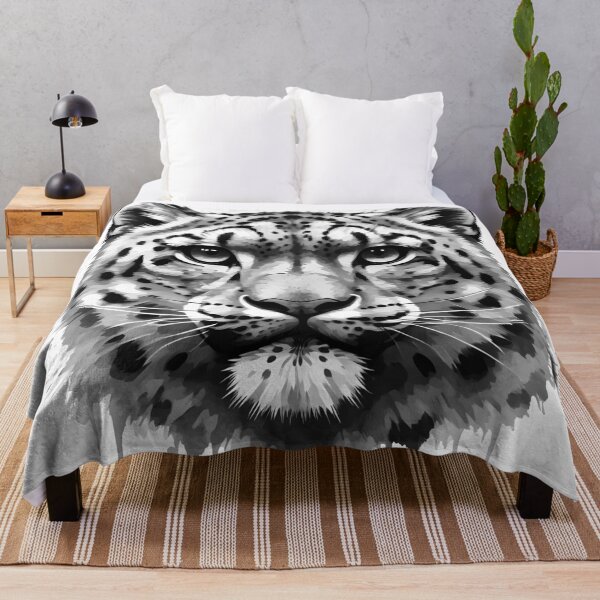 Item preview, Snow Leopard – Digital Ink Portrait – Black and White Edition designed and sold by Typeglyphs.