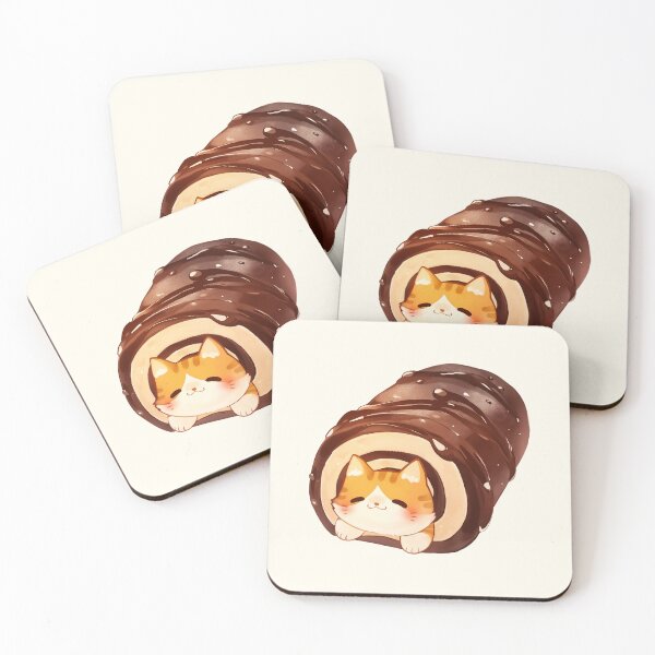 Item preview, Orange Tabby Cat and Chocolate Swiss Roll Cake designed and sold by NikoNekoDesigns.