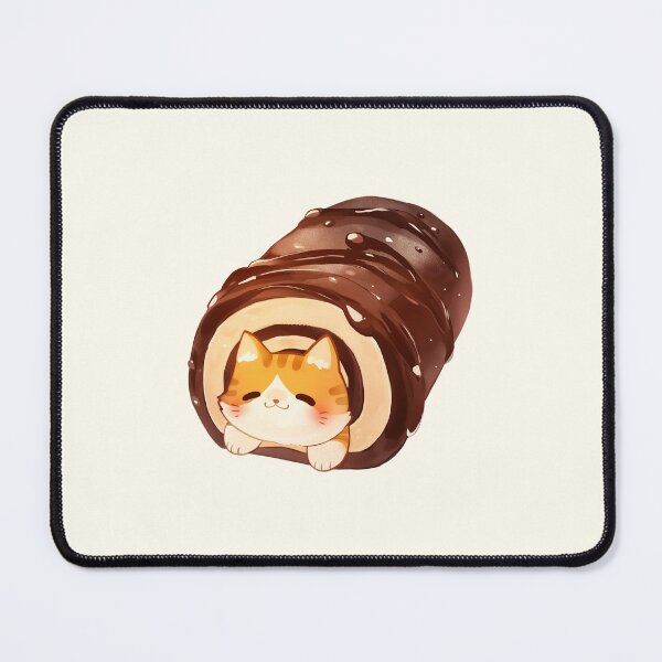 Item preview, Orange Tabby Cat and Chocolate Swiss Roll Cake designed and sold by NikoNekoDesigns.