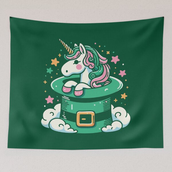Item preview, St Patricks Day Cute Irish Magical Unicorn designed and sold by Scaryzz.