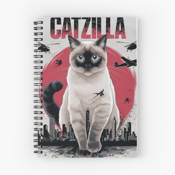 Item preview,  Catzilla Siamese Cat City Under Siege Funny Vintage Japanese designed and sold by Damcoc.