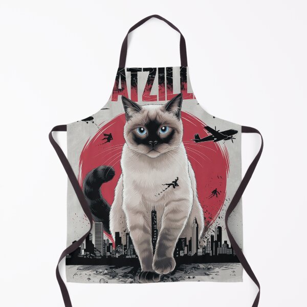 Item preview, Catzilla Siamese Cat City Under Siege Funny Vintage Japanese designed and sold by Damcoc.