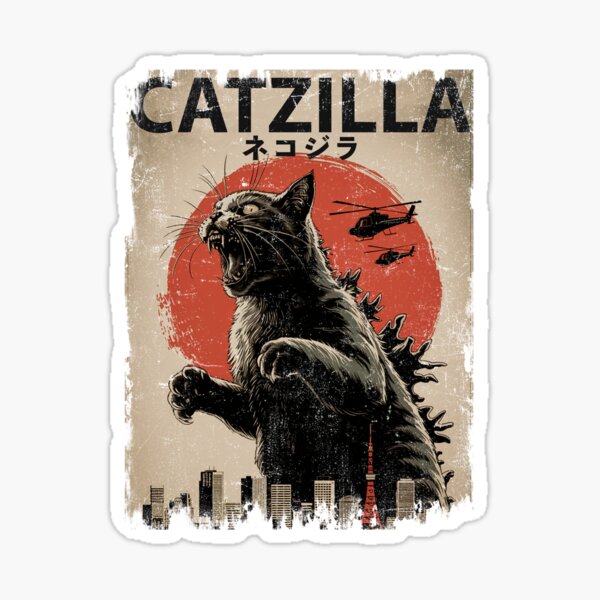 Item preview,  Catzilla Nekojira Black Cat Kaiju Retro Rampage Japanese Art  designed and sold by Damcoc.