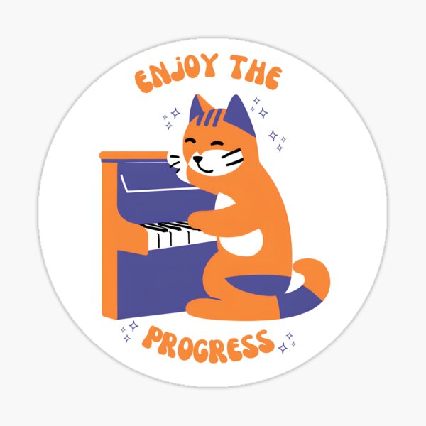 Vista previa del artículo con la obra «Enjoy the progress - cat», diseñado y vendido por Camls.