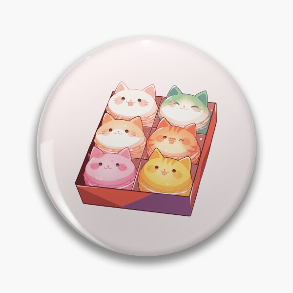 Item preview, Una caja de lindos macarons de gato designed and sold by NikoNekoDesigns.