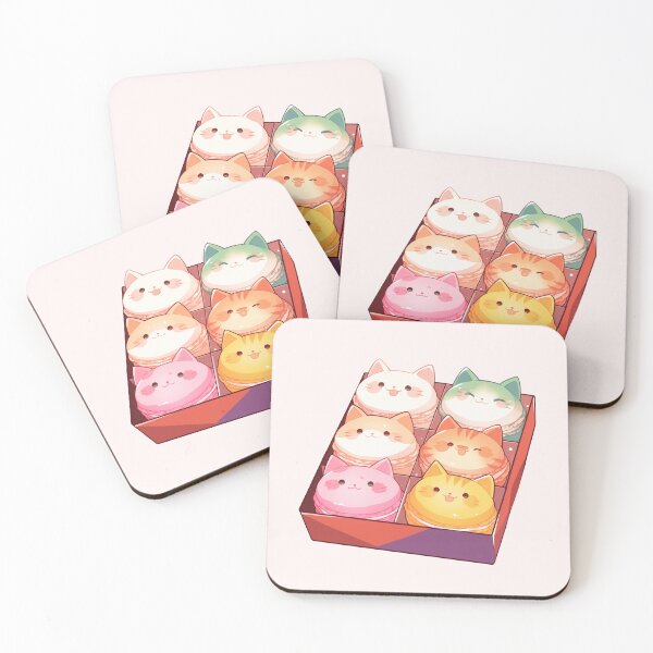 Item preview, A Box of Cute Cat Macarons designed and sold by NikoNekoDesigns.