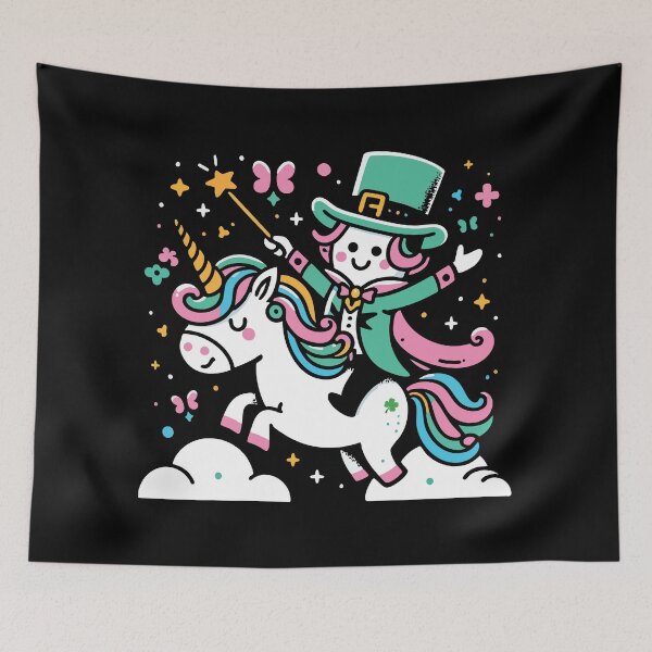 Item preview, Leprechaun Riding a Unicorn Funny St Patrick's Day designed and sold by Scaryzz.