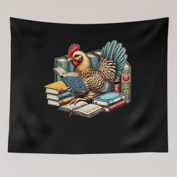 Item preview, Chicken Reading Book Reader Bookworm Chicken Lover designed and sold by Kimberley King Art  King Art.
