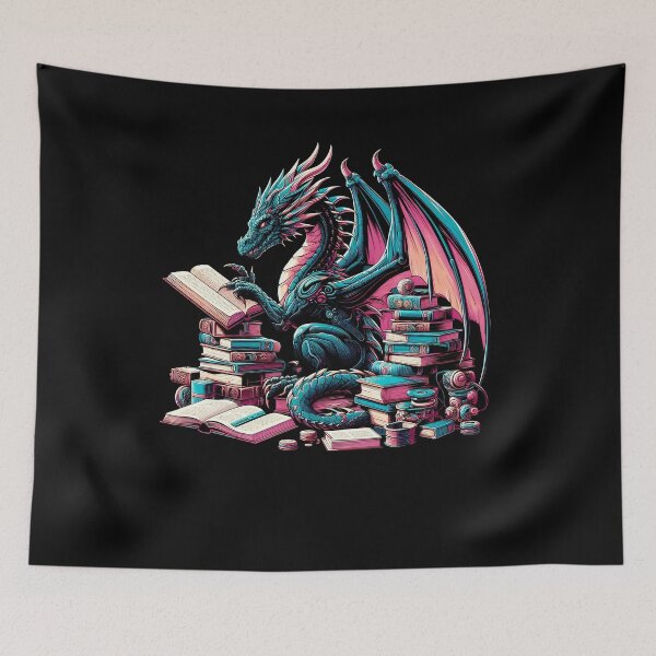 Item preview, Dragon Reading Book Reader Bookworm Dragon Lover designed and sold by Kimberley King Art  King Art.