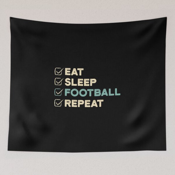 Item preview, Eat Sleep Football Repeat Funny Retro Footballer  designed and sold by GabrieSketcham.