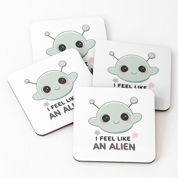 Item preview,  I Feel Like an Alien - Kawaii Alien Girl Sticker 1 designed and sold by anutash2020.