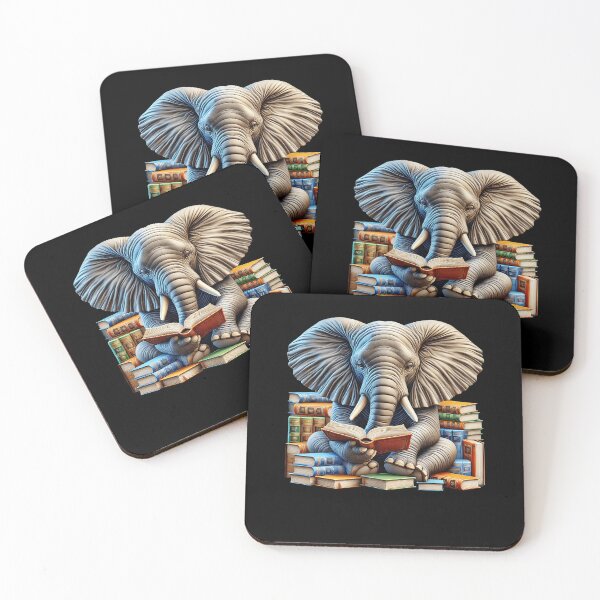 Item preview, Elephant Reading Book Reader Bookworm Elephant Lover designed and sold by Kimberley King Art  King Art.
