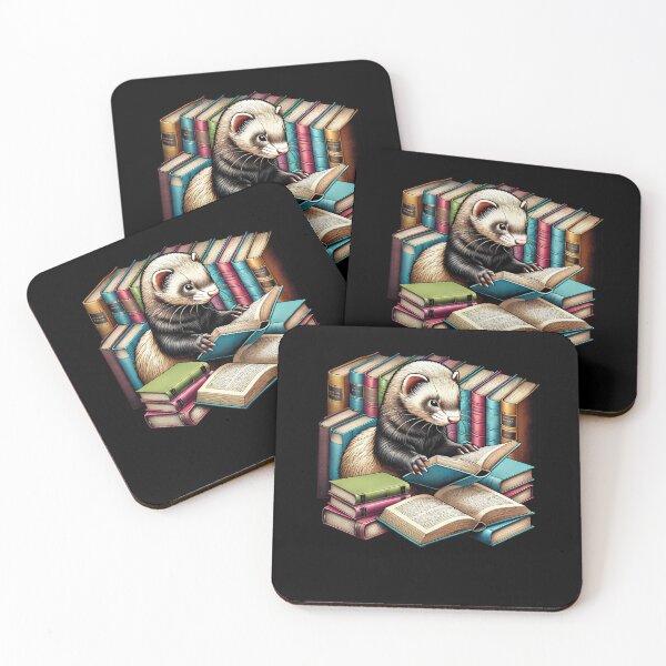Item preview, Ferret Reading Book Reader Bookworm Ferret Lover designed and sold by Kimberley King Art  King Art.