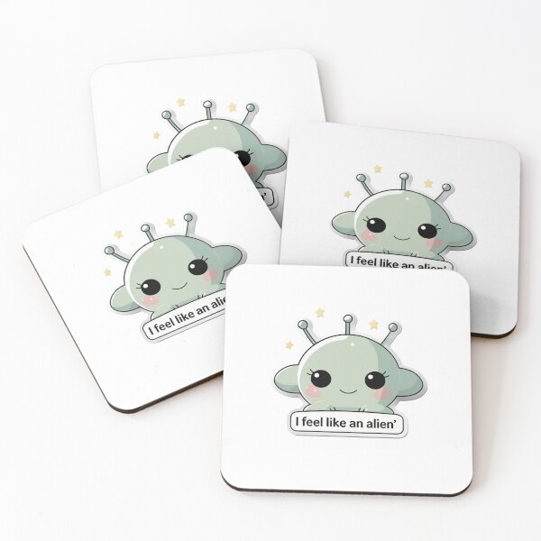 Item preview, I Feel Like an Alien - Kawaii Alien Girl Sticker 2 designed and sold by anutash2020.