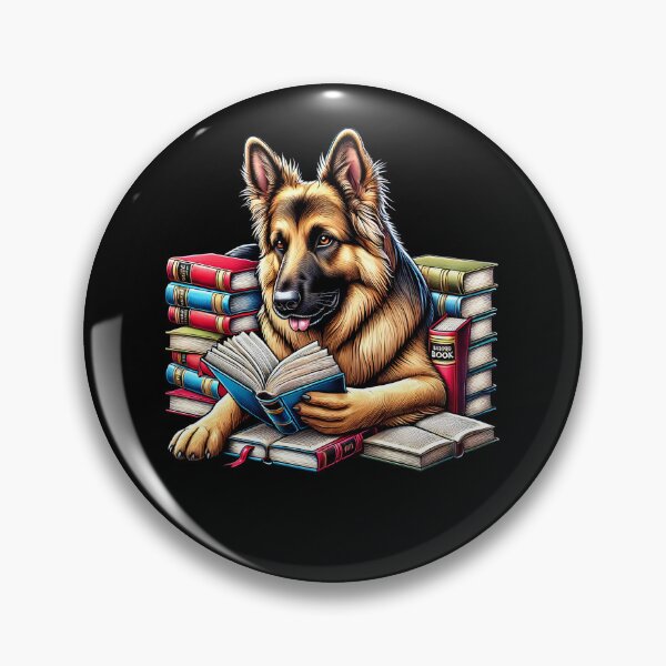 Item preview, German Shepherd Reading Book Reader German Shepherd Lover Bookworm designed and sold by Kimberley King Art  King Art.