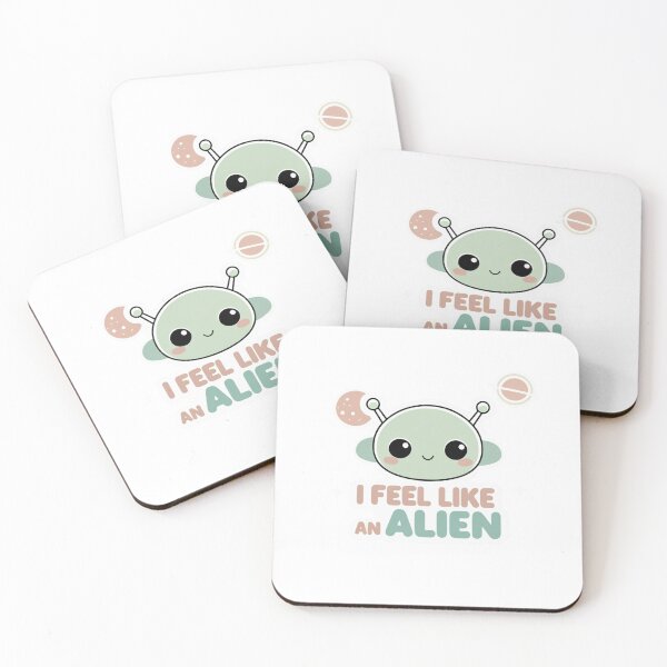 Item preview, I Feel Like an Alien - Kawaii Alien Girl Sticker 4 designed and sold by anutash2020.