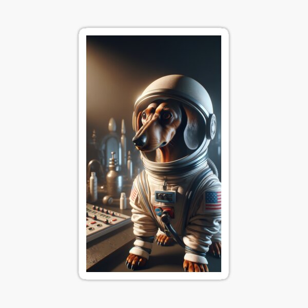 Artikel-Vorschau von Dachshund as an astronaut in space, designt und verkauft von kingwienerAI.