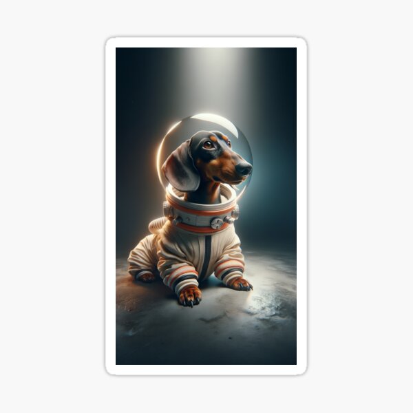 Artikel-Vorschau von Dachshund as an astronaut in space, designt und verkauft von kingwienerAI.