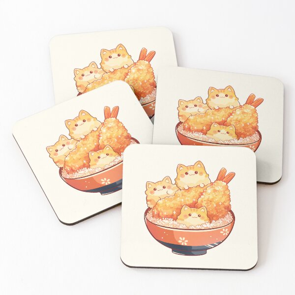Item preview, Orange Tabby Cats and Shrimp Tempura Rice Bowl designed and sold by NikoNekoDesigns.