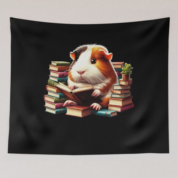 Artikelvorschau, Meerschweinchen liest Buch Leser Bücherwurm Meerschweinchenliebhaber entworfen und verkauft von Kimberley King Art King Art.