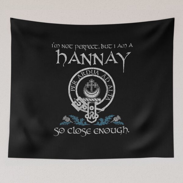 Item preview, Hannay Blue clan Scottish surname crest badge motto tartan sporran kilt men women designed and sold by Clan1093.