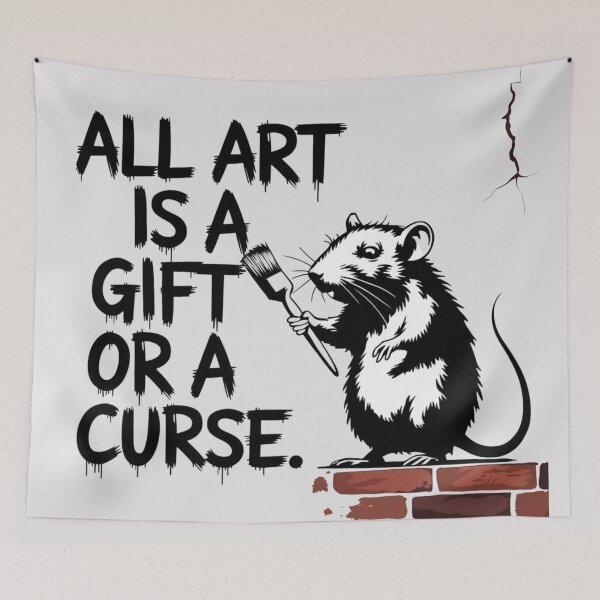 Item preview, Banksy rat - all art is a gift or a curse designed and sold by 123ks.