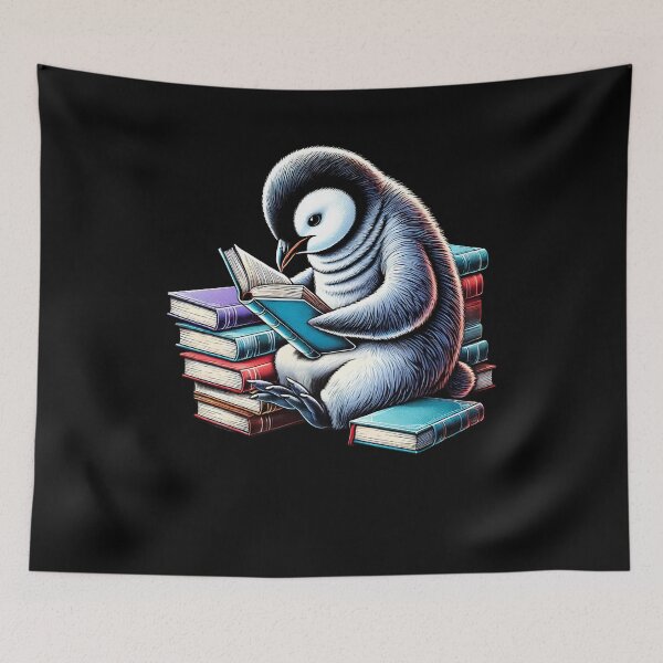 Artikelvorschau, Pinguin liest Buch Leser Bücherwurm Pinguin-Liebhaber entworfen und verkauft von Kimberley King Art King Art.