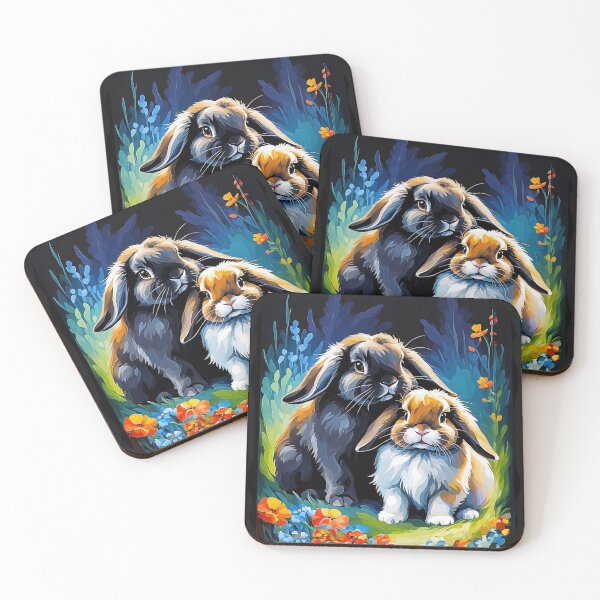 Item preview, Holland Lop Bunny Rabbits in Garden designed and sold by WLHmedia.com .