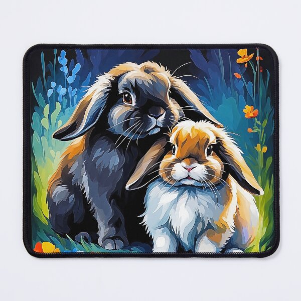Item preview, Holland Lop Bunny Rabbits in Garden designed and sold by WLHmedia.com .