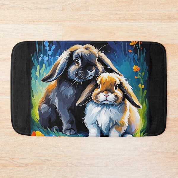Item preview, Holland Lop Bunny Rabbits in Garden designed and sold by WLHmedia.com .