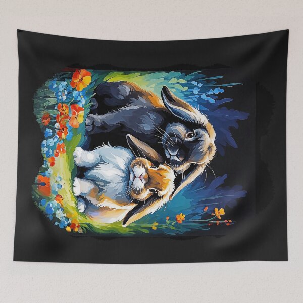 Item preview, Holland Lop Bunny Rabbits in Garden designed and sold by WLHmedia.com .