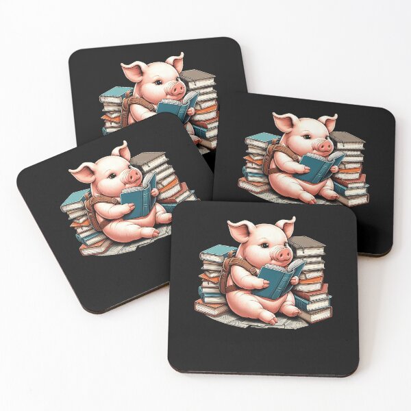 Item preview, Pig Reading Book Reader Bookworm Pig Lover designed and sold by Kimberley King Art  King Art.