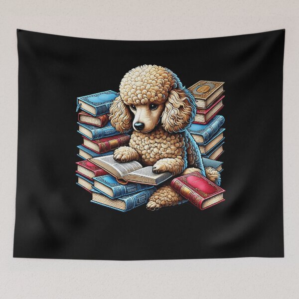 Item preview, Poodle Reading Book Reader Poodle Lover Bookworm designed and sold by Kimberley King Art  King Art.