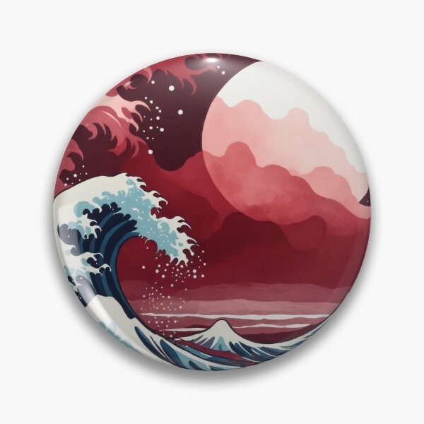 Item preview, Crimson Wave: A Japanese Inspired Circular Sea Storm designed and sold by REPTISLAV.