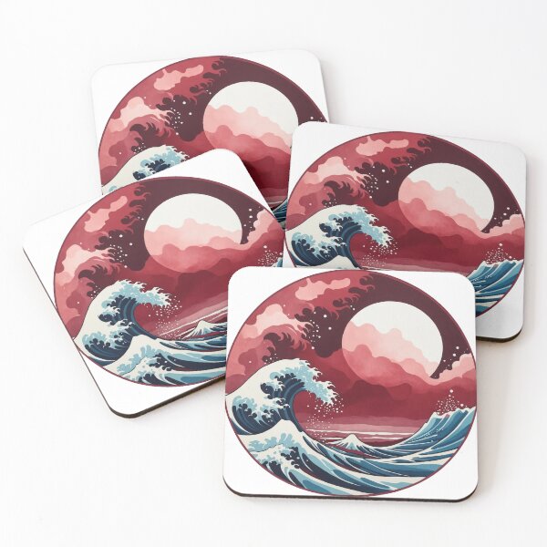 Item preview, Crimson Wave: A Japanese Inspired Circular Sea Storm designed and sold by REPTISLAV.