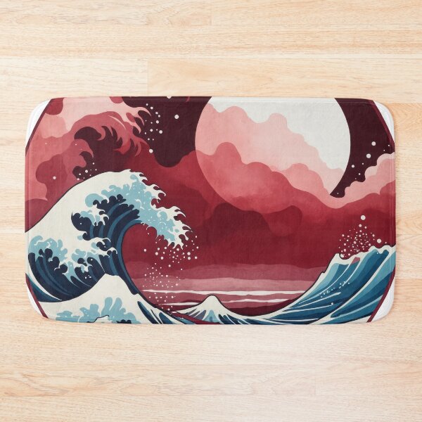 Item preview, Crimson Wave: A Japanese Inspired Circular Sea Storm designed and sold by REPTISLAV.