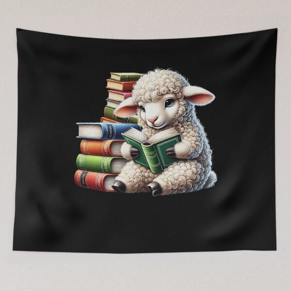 Item preview, Sheep Reading Book Reader Bookworm Sheep Lover designed and sold by Kimberley King Art  King Art.