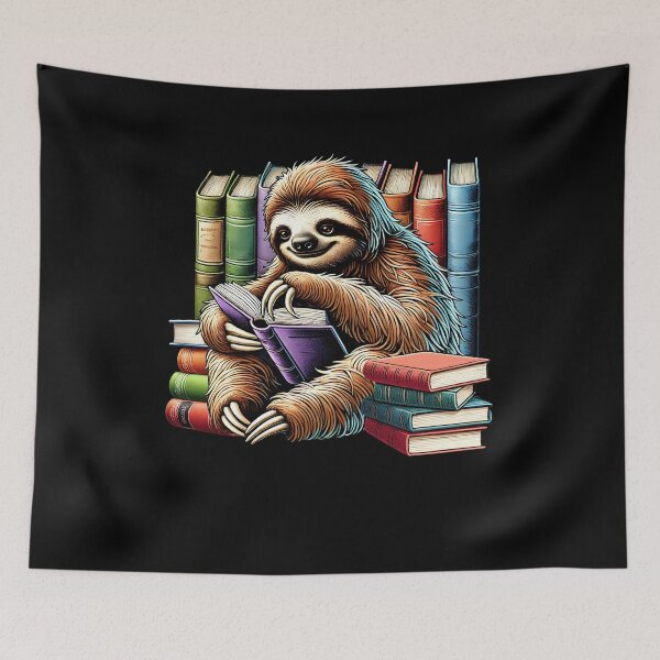Item preview, Sloth Reading Book Reader Bookworm Sloth Lover designed and sold by Kimberley King Art  King Art.