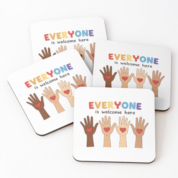 Item preview, Everyone Is Welcome Here Hands with Hearts designed and sold by Adrian Kane.