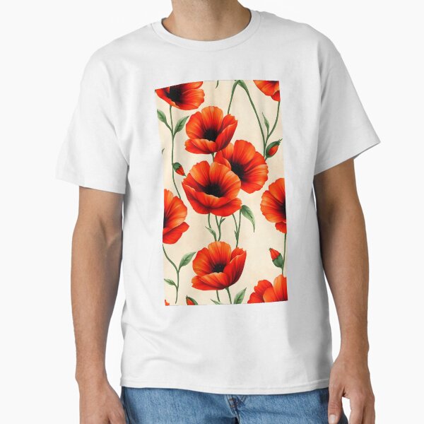 Item preview, Vibrant Red and Orange Poppy Floral Pattern | Bold Botanical Illustration designed and sold by Be-YouNick.