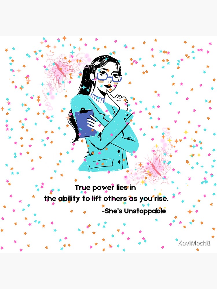 Thumbnail 3 of 3, Sticker, Empowered Woman: Lifting Others to Rise designed and sold by KaviMochi1.