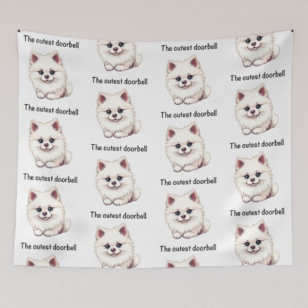 Item preview, Pomeranian doorbell designed and sold by Creative Hand Drawn Digital Art.