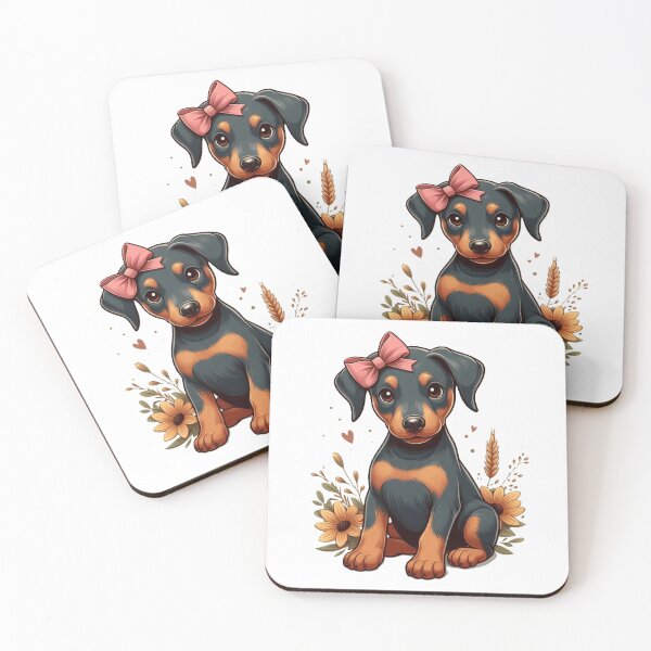 Item preview, Cute Doberman puppy with a pink bow designed and sold by nicnacc.