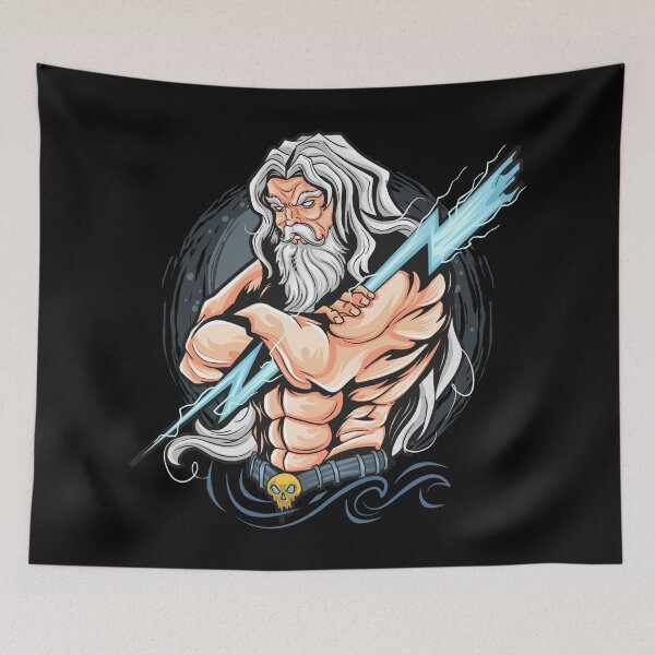 Item preview, Mighty Thunder God Zeus – Epic Greek Mythology Illustration designed and sold by Sticker-saga.