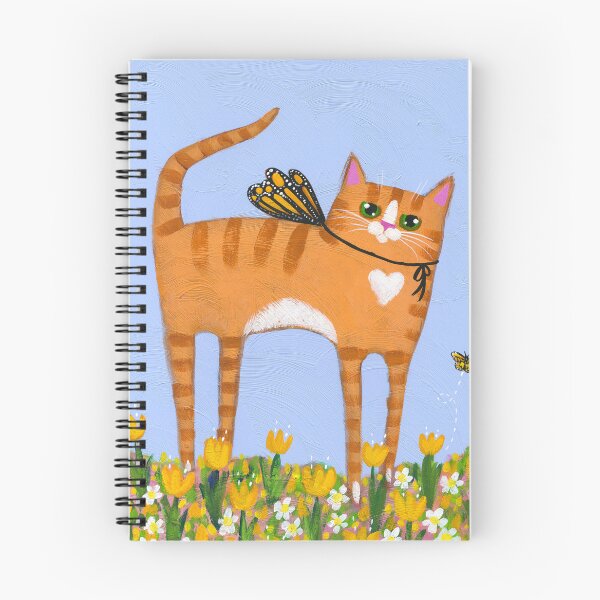 Item preview, Ladylegs Tall Ginger Cat in the Tulips designed and sold by KilkennyCat Art.