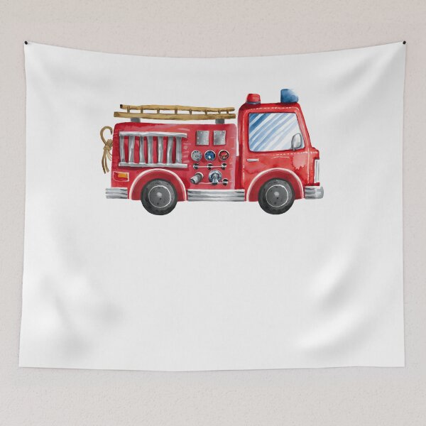 Item preview, Watercolor Fire Truck for Kids designed and sold by JoelFox165.