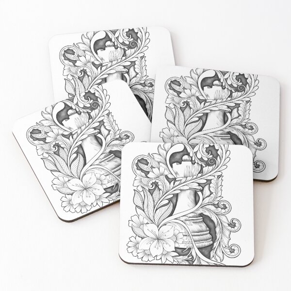 Item preview, Chess Rook with Floral Zentangle – Strategic and Elegant Line Art designed and sold by DianaZenArt.