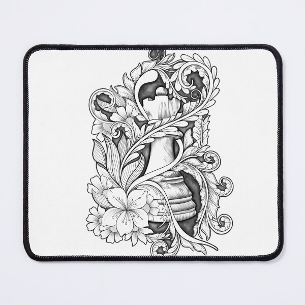 Item preview, Chess Rook with Floral Zentangle – Strategic and Elegant Line Art designed and sold by DianaZenArt.