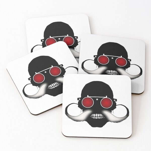 Item preview, hipster mustache skull round fancy glasses designed and sold by Achille3777.