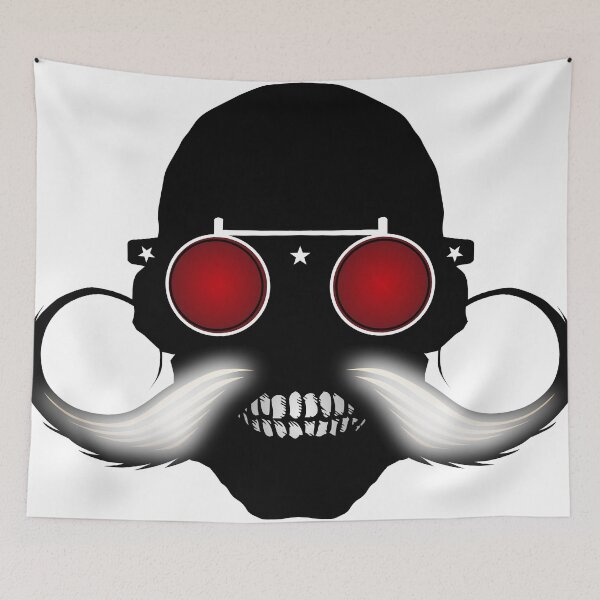 Item preview, hipster mustache skull round fancy glasses designed and sold by Achille3777.
